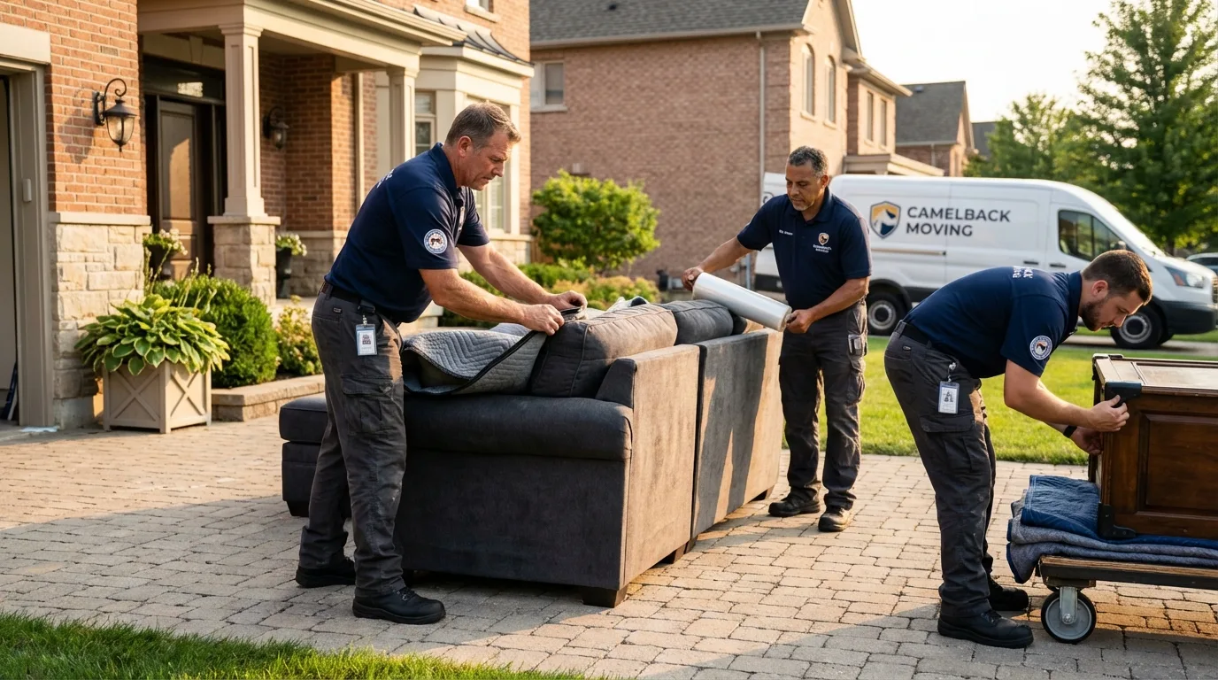 Large estate moving crew wrapping furniture in Middleburg, FL